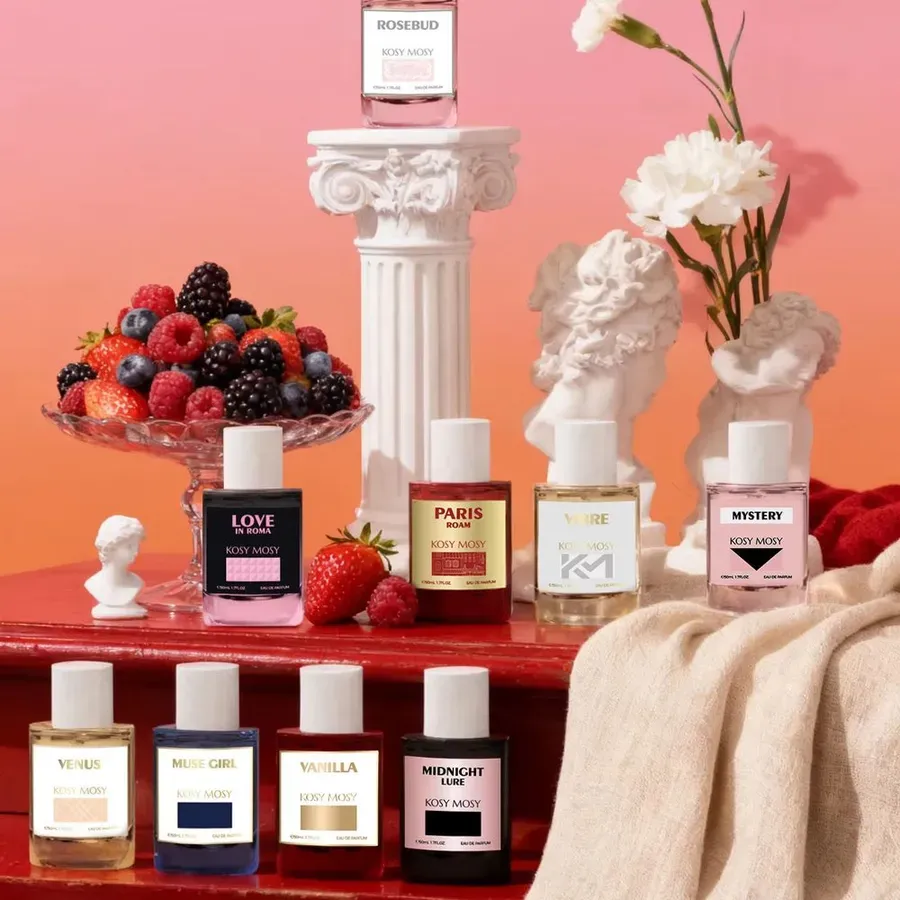 Range of eau de parfum bottles displayed together